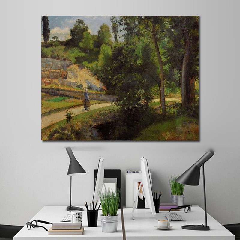 Impressionismus Camille Pissarro Gemälde handgemachte Leinwandkunst Der Steinbruch Pontoise Landschaften Wanddekoration Modern