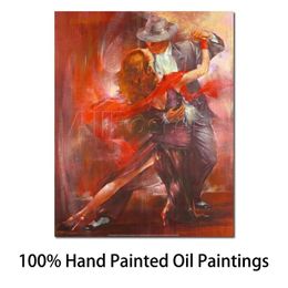 Figure d'art impressionniste peintures à l'huile Tango Argentino Willem Haenraets reproduction sur toile peinte à la main oeuvre de danse moderne fo2689