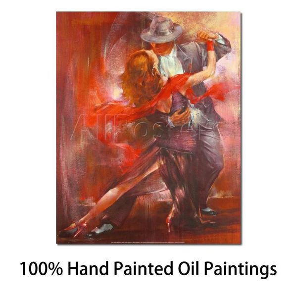Figure d'art impressionniste peintures à l'huile Tango Argentino Willem Haenraets reproduction sur toile peinte à la main oeuvre de danse moderne fo289i