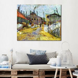 Arte Impressionista em Tela Uma Fábrica em Asnieres Pintura Artesanal de Vincent Van Gogh Pintura de Paisagem Arte Moderna Decoração de Sala de Estar