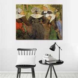 Impressionniste Paysage Toile Art Les Quatre Bretonnes Paul Gauguin Peintures À La Main De Haute Qualité Décor À La Maison