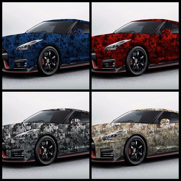 Impressionnante union Camo Vinyl Car Wrap foil Avec bulle d'air Imprimé PEINTURE Camouflage graphique autocollant 1 52x30m Roll299Y