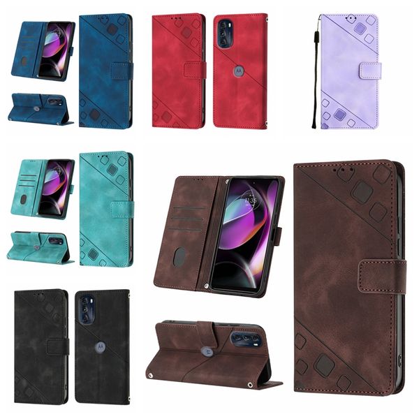 Estuches tipo billetera de cuero con estampado para Moto E13 G53 Edge 2023 G Play G 5G G72 Google Pixel 7 Pro 6 6A 5G 7A Sensación de la mano Sensación de la piel Soporte para tarjeta de identificación de crédito Funda con tapa Funda de PU