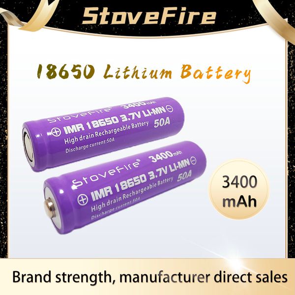 IMR 18650 3400mAh 50A batería de litio recargable de cabeza plana de 3,7 V. Uso para modelos de aviones/aspiradoras/alta calidad 100% de potencia