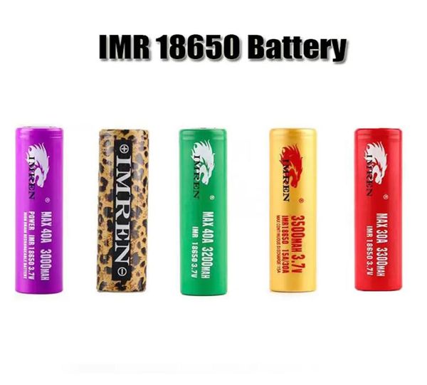 IMR 18650 Batterie 3000mAh 3300mAh 3500mAh 37V 30A 50A Gold Leopard Impression rechargeable Boîte de vape mod Power Lithium Batteries pour ECI3485502