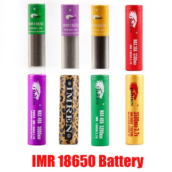 Batterie au Lithium IMR 18650, or, vert, rouge, violet, léopard, 3000mAh, 3200mAh, 3300mAh, 3500mAh, 3.7V, 40a, 50a