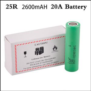 IMR 18650 batterij 3,7 V 2600 mah 25R capaciteit Max. 20A batterij met hoog energieverbruik, oplaadbare lithium-ionbatterij