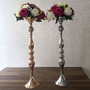 IMUWEN Candle Holders 60 CM/24\ Metal Candlestick Flower Vase Table Centerpiece Event Flower Rack Floor Road Lead Wedding Decor