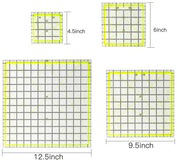 Imzay1 PCS Square Quilting Règle Patchwork Souverain Règle de coupe Règle de quilters en acrylique