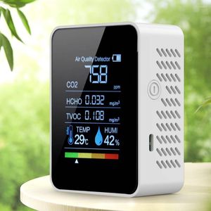 In 1 luchtkwaliteit Monitor 2.8 inch LCD Portable CO2 Formaldehyde Detector TVOC Hcho AQI Tester voor Home Office