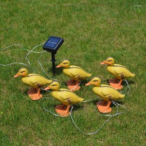 In 1 LED Solar Duck Shape Stake Light Powered Outdoor String Lights Home Garden Decoratieve gazontuinlamp