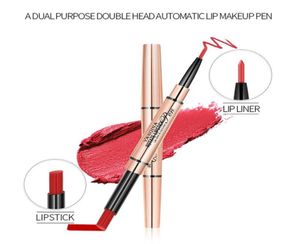 En 1 lápiz labial mate delineador de labios maquillaje lápiz impermeable lápiz de larga duración labios cosméticos lápices 4461241