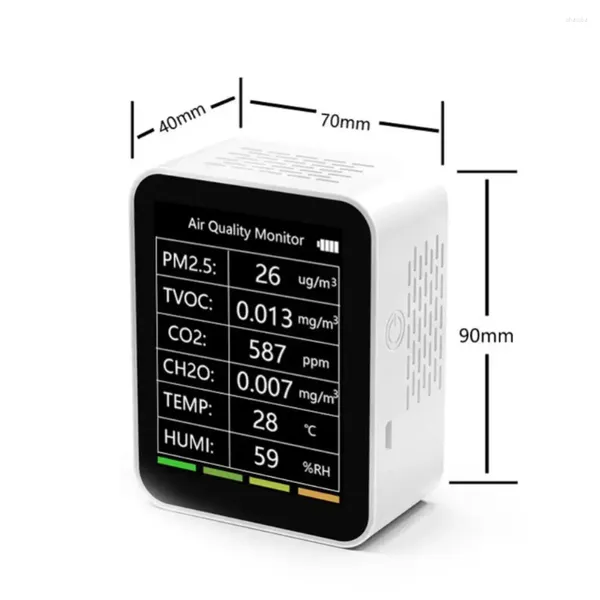 Dans 1 pm2,5 PM10 HCHO TVOC CO CO2 Multifonctional Air Quality Monitor Portable Detector Carbon Dioxyde