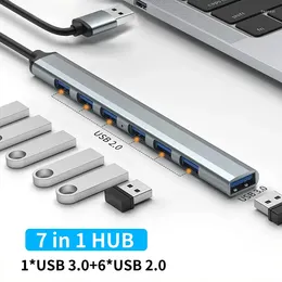 En 1 USB Hub 3.0 Multi Splitter Adapter 7 Port 2.0 OTG de expansores múltiples para PC Accesorios para computadora portátil