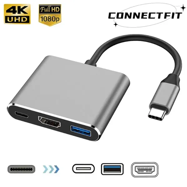 Adaptateur de convertisseur de charge 3.0 USB Type C vers HDMI, Hub USB-C en 1, pour Mac Air Pro, HUAWEI, Samsung