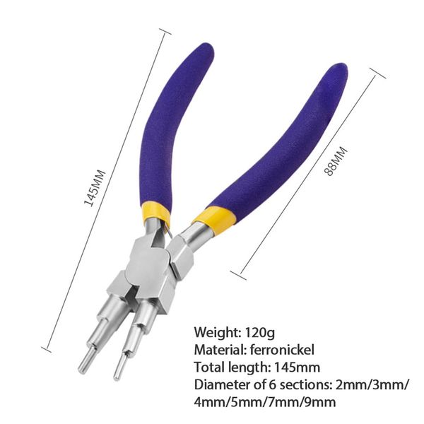 en 1 alicates de alojamiento de la barandilla de alambre anillo de alambre formando alicates para anillos de 2-9 mm y anillos de salto herramienta de fabricación de joyas