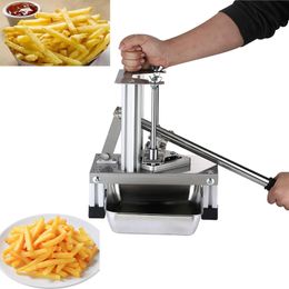 En 2020 Cortador de patatas fritas manual comercial Cortador de patatas fritas corrugado de acero inoxidable Máquina de patatas y zanahorias con hoja corrugada229u