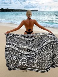 In 2024 Dames Sun Protection Cover Up mode bedrukte strand sjaal vrouwen badpak elegant strandjurk strand badpak 240416