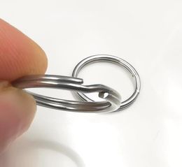 En vrac 50pcslot key ring 304 en acier inoxydable rond rond anneau de trousseau bifurqué adapté à l'organisation automobile accessoires de bricolage 6427360