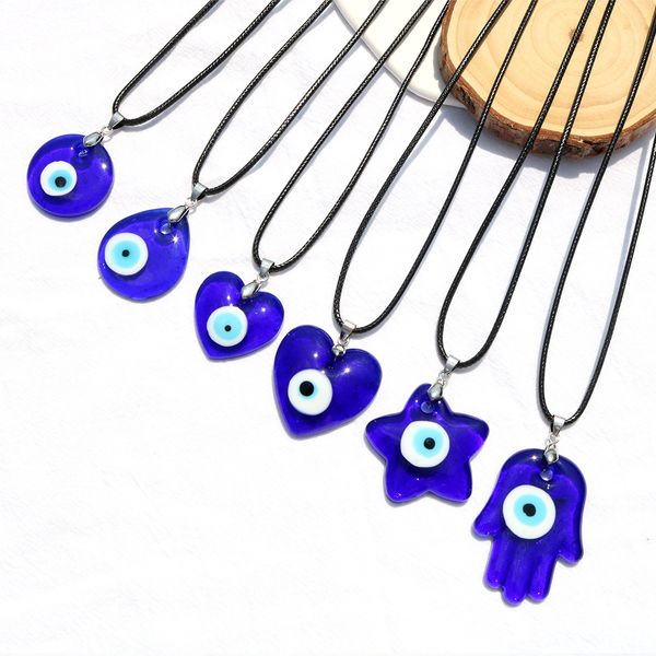 Collier avec pendentif œil bleu, en vrac, pour hommes et femmes, turquie, mauvais œil, verre émaillé, accessoires de bijoux unisexes