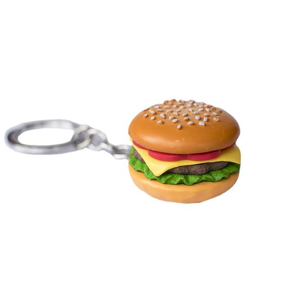 En vrac créatif alimentaire Burger porte-clés pendentif vacances cloche porte-clés frites pop-corn Sandwich gâteau accessoires