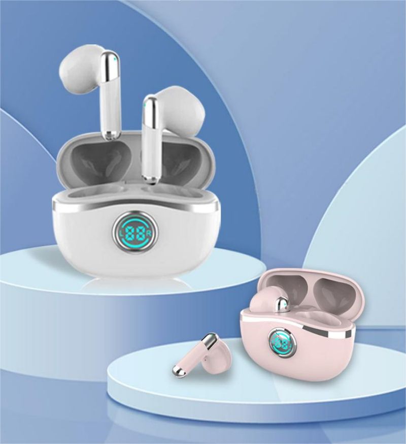 In-Ear B01 Trådlös hörlurar TWS Bluetooth Headset Fingeravtryck Kontroll Inbyggd mikrofon LED Display Högkvalitativ hörlurar Sport Earphone Musikhuvuden