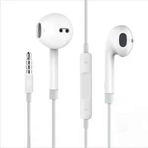 Oortelefoon 3,5 mm draad oordopjes Earpods voor iPhone 6 7 8 X 11 12 13 Plus Pro Max SE en Samsung-telefoons Stereohoofdtelefoon Microfoon met pp-pakket