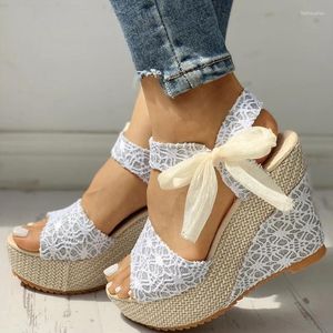 In kanten sandalen UP Casual Women S High Heel Summer Party Shoes voor hielschoen