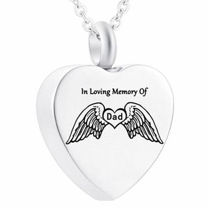 En mémoire de papa Type ailes d'ange cendres bijoux collier pendentif de crémation avec joli emballage Bag222q