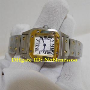 Dans la boîte d'origine Lady W20012C4 Yellow Gold Watch Quartz Roman Numerals Bracelet en acier inoxydable Regardez la montre-bracelet Ladies Wom242X