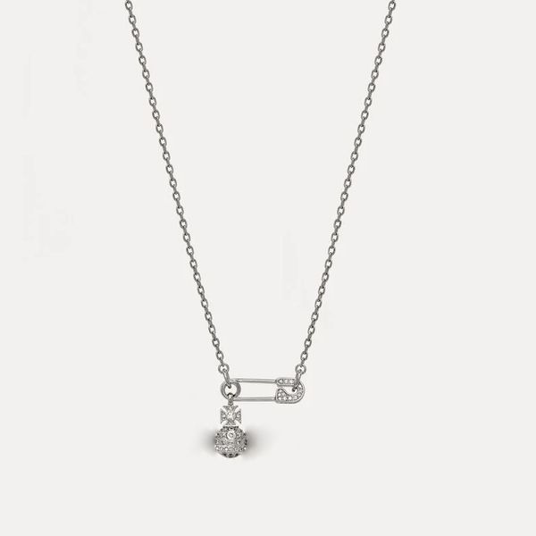 en collier en argent 40cm Standard 925 Silver Pin Zircon Pendant Womens Necklace Never Fades