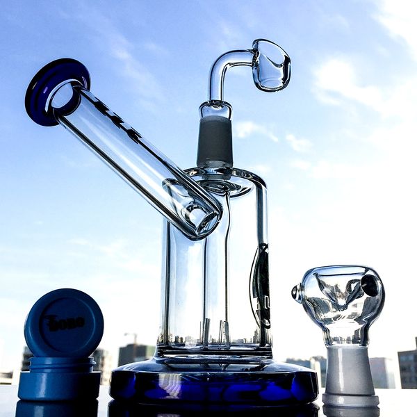 In Stcok Embouchures Sidecar Narguilés Tube Droit Perc Bongs En Verre Mini Dab Rigs Protable Rig Bubblers Épais Fumer Avec Bol DGC1258