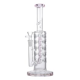 EN STOCK 11 pouces Fab Egg Glass Bongs Inline Perc Hookahs Tube droit Heady Water Pipes Ice Pinch Pipe à fumer 11 pouces Petits Dab Rigs avec joint de 14mm