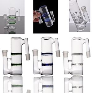 En stock 14 mm en verre vert bleu transparent tuyau droit à l'intérieur du nargil nargile transparenttwo-couches capteur de cendre le plus chaud de fumer l'accès aux narguilés