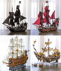 En stock 16002 16006 16009 16016 16042 22001 Série de films Pirates des Caraïbes Ships Modèles Toys Blocs Bricks Bricks 70618 Y2003087050