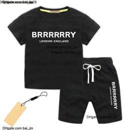 Op voorraad 2-7 jaar Designer Kinderkleding Sets T-shirtbroeken Luxe Drukkinderen 2-delige pure katoenen kleding Baby jongens meisje mode appare b0031