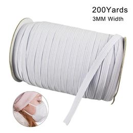 En Stock 200 Yards Longueur 0 12 Pouces Largeur Tressé Bande Élastique Cordon Tricot Bande pour Coudre DIY Masque Couvre-lit Elastic3194