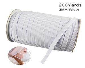 En Stock, banda elástica trenzada de 200 yardas de largo y 012 pulgadas de ancho, banda de punto para coser mascarilla DIY, colcha Elastic2878444