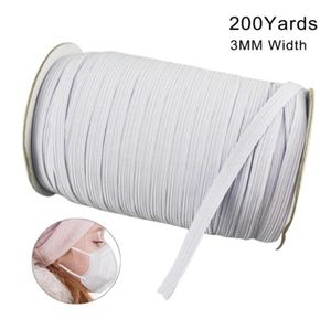 En stock 200 yards longueur 012 pouces largeur bande élastique tressée bande de cordon pour coudre le lit bricolage lit élastique 9835868