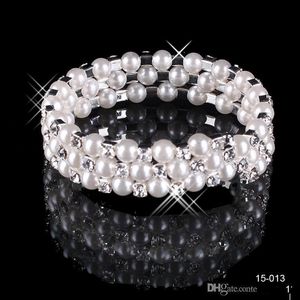 En Stock, pulsera de perlas de imitación, joyería nupcial, accesorios de boda, joyería para fiesta de noche, pulseras nupciales para mujer, envío gratis