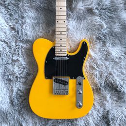 en stock 2022Nueva guitarra eléctrica color amarillo diapasón de madera rosa 22 trastes hermosos