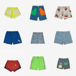 Op voorraad 2024 Summer Ins Boys and Girls European American Style Cute Cartoon Denim Shorts Boys Sports Pants Childrens Pants 240527