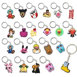 Op voorraad 22 stijlen Keychain Fashion Anime Cartoon Cartoon Key Ring Car Bag Pendant Key Holder Kinderen speelgoed