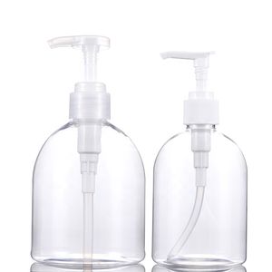 Op voorraad 300 ml 500 ml Clear Pet Pet Pistic Hand Sanitizer Flessen Lege Plastic Drukpomp Flessen voor Desinfectie Water Shampoo