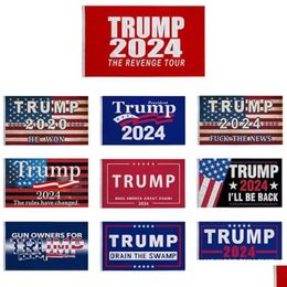 Op voorraad 3x5 ft Trump vlag 2024 Verkiezingen Vlaggen Donald de tour 150x90cm banner snelle levering FY6049 Drop DHCI4