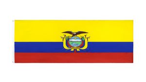 En stock 3x5ft 90x150 cm suspendu à rayures à rayures jaune rouge ECU EC Ecuador Central Coat of Arms pour la célébration Décoration9442312