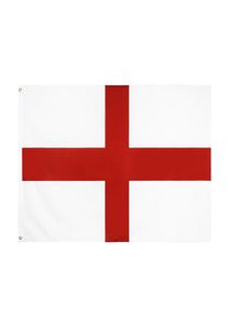 Op voorraad 3x5ft 90x150 cm Hangende witte achtergrond Rode Kruis Britse vlag en banner voor feestdecoratie7247735