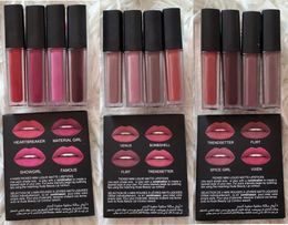 4-delige matte vloeibare lippenstift make-upset Langdurige slijtage Non-stick Cup Niet vervagen Waterdichte lipgloss