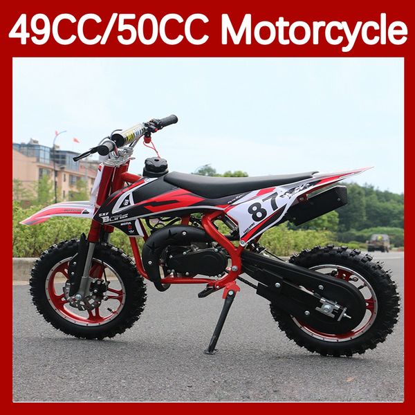 2022 Mini motocicleta 2 tiempos 49CC 50CC ATV todoterreno Real Superbike Moto bicicleta Gasolina Carreras Pequeño Kart Gasolina Moto Scooter Niño Niña Niños Regalos de cumpleaños