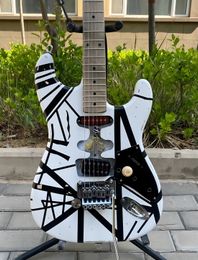 En stock 5150 Eddie Van Halen Guitar pesado Reliant La electricidad de la guitarra eléctrica blancas y negros Reflectores Real Hermosos y